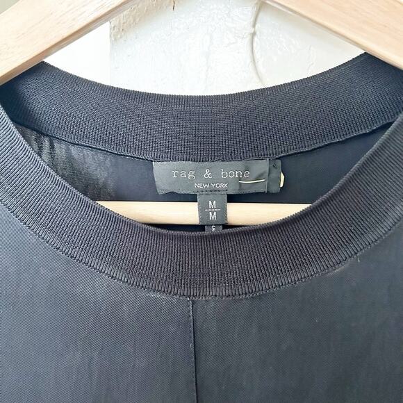 Rag & Bone Aiden Black T-Shirt Dress Short Sleeves Crewneck Stretchy Size M - Picture 3 of 8